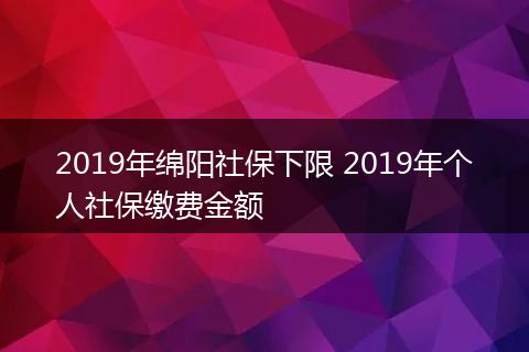 2019年绵阳社保下限 2019年个人社保缴费金额