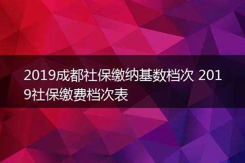 2019成都社保缴纳基数档次 2019社保缴费档次表
