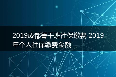 2019成都箐干班社保缴费 2019年个人社保缴费金额