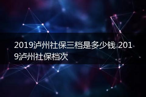 2019泸州社保三档是多少钱 2019泸州社保档次