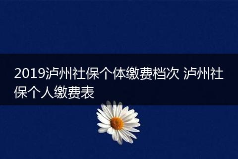 2019泸州社保个体缴费档次 泸州社保个人缴费表