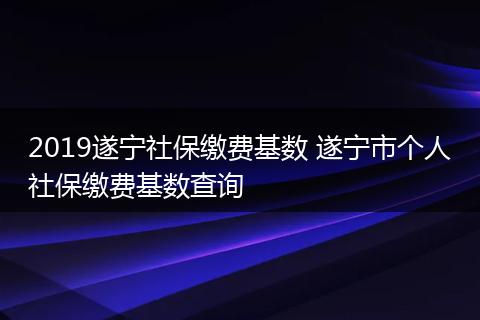2019遂宁社保缴费基数 遂宁市个人社保缴费基数查询