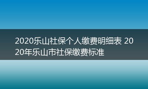 2020乐山社保个人缴费明细表 2020年乐山市社保缴费标准