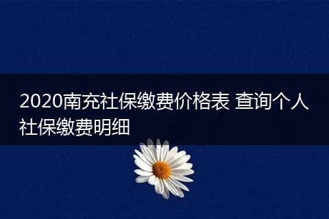 2020南充社保缴费价格表 查询个人社保缴费明细