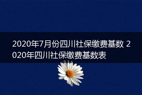 2020年7月份四川社保缴费基数 2020年四川社保缴费基数表
