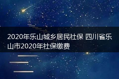 2020年乐山城乡居民社保 四川省乐山市2020年社保缴费
