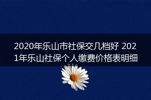 2020年乐山市社保交几档好 2021年乐山社保个人缴费价格表明细