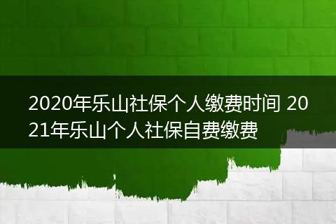 2020年乐山社保个人缴费时间 2021年乐山个人社保自费缴费