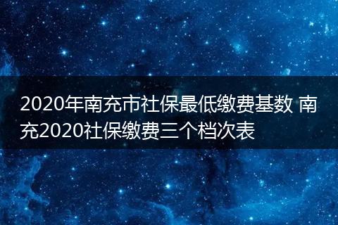 2020年南充市社保最低缴费基数 南充2020社保缴费三个档次表