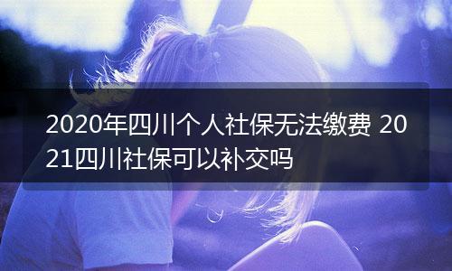2020年四川个人社保无法缴费 2021四川社保可以补交吗