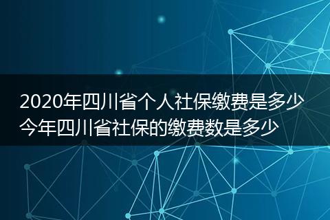 2020年四川省个人社保缴费是多少 今年四川省社保的缴费数是多少