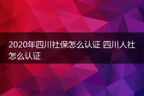 2020年四川社保怎么认证 四川人社怎么认证