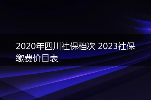 2020年四川社保档次 2023社保缴费价目表
