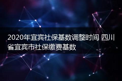 2020年宜宾社保基数调整时间 四川省宜宾市社保缴费基数