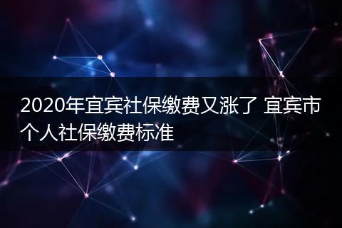 2020年宜宾社保缴费又涨了 宜宾市个人社保缴费标准
