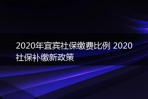 2020年宜宾社保缴费比例 2020社保补缴新政策