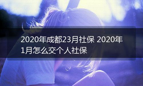 2020年成都23月社保 2020年1月怎么交个人社保