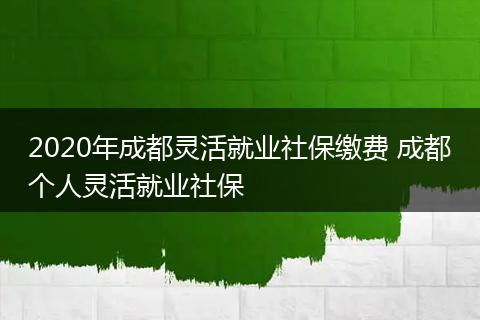 2020年成都灵活就业社保缴费 成都个人灵活就业社保