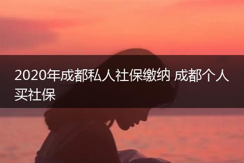 2020年成都私人社保缴纳 成都个人买社保