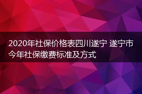 2020年社保价格表四川遂宁 遂宁市今年社保缴费标准及方式