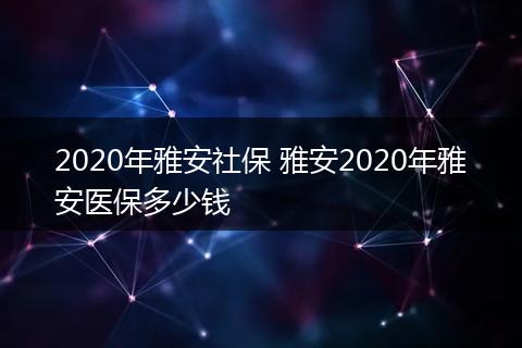 2020年雅安社保 雅安2020年雅安医保多少钱
