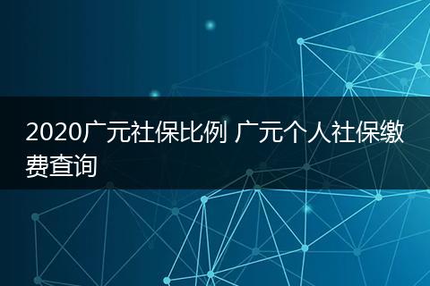 2020广元社保比例 广元个人社保缴费查询