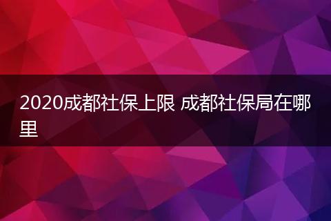2020成都社保上限 成都社保局在哪里