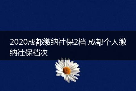 2020成都缴纳社保2档 成都个人缴纳社保档次