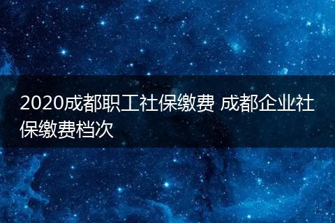 2020成都职工社保缴费 成都企业社保缴费档次