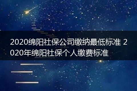 2020绵阳社保公司缴纳最低标准 2020年绵阳社保个人缴费标准