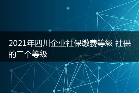 2021年四川企业社保缴费等级 社保的三个等级