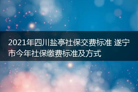 2021年四川盐亭社保交费标准 遂宁市今年社保缴费标准及方式