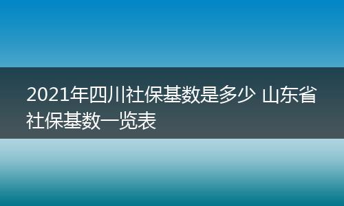 2021年四川社保基数是多少 山东省社保基数一览表
