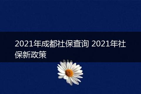 2021年成都社保查询 2021年社保新政策