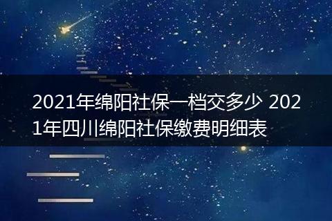 2021年绵阳社保一档交多少 2021年四川绵阳社保缴费明细表