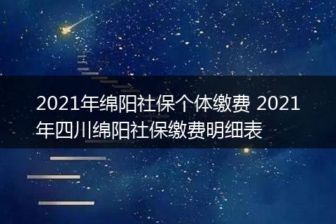 2021年绵阳社保个体缴费 2021年四川绵阳社保缴费明细表