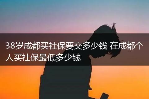 38岁成都买社保要交多少钱 在成都个人买社保最低多少钱