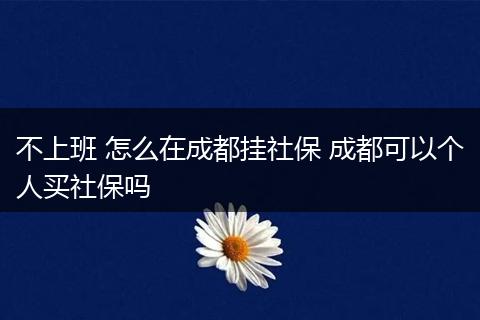 不上班 怎么在成都挂社保 成都可以个人买社保吗