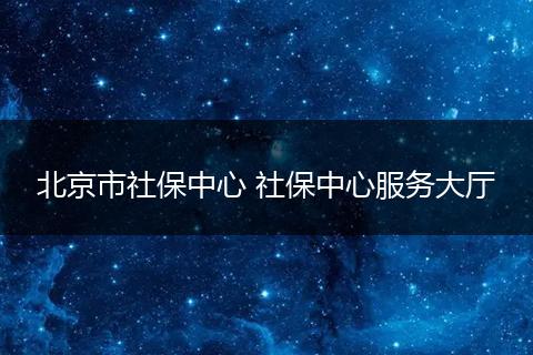 北京市社保中心 社保中心服务大厅