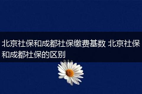 北京社保和成都社保缴费基数 北京社保和成都社保的区别