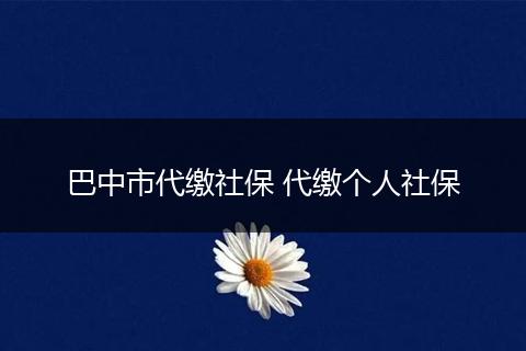 巴中市代缴社保 代缴个人社保