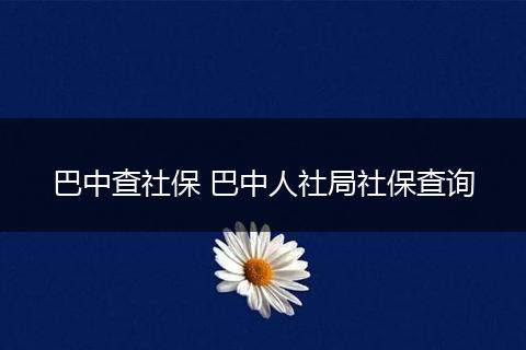 巴中查社保 巴中人社局社保查询