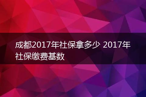 成都2017年社保拿多少 2017年社保缴费基数