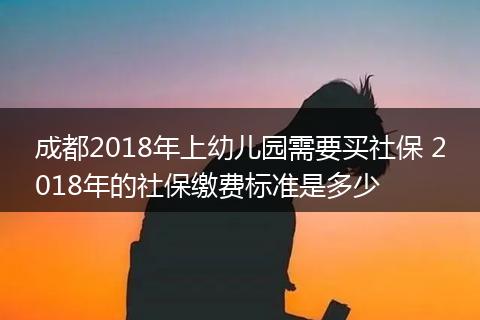成都2018年上幼儿园需要买社保 2018年的社保缴费标准是多少