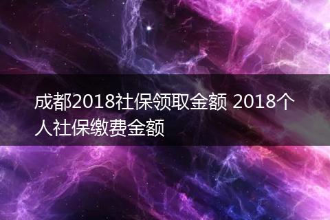 成都2018社保领取金额 2018个人社保缴费金额