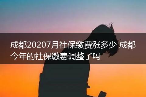 成都20207月社保缴费涨多少 成都今年的社保缴费调整了吗