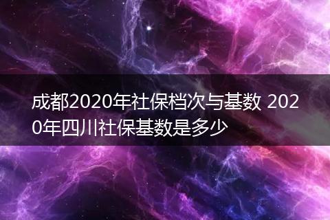 成都2020年社保档次与基数 2020年四川社保基数是多少