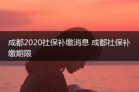 成都2020社保补缴消息 成都社保补缴期限