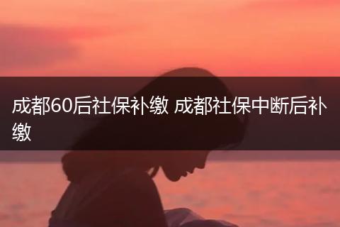 成都60后社保补缴 成都社保中断后补缴