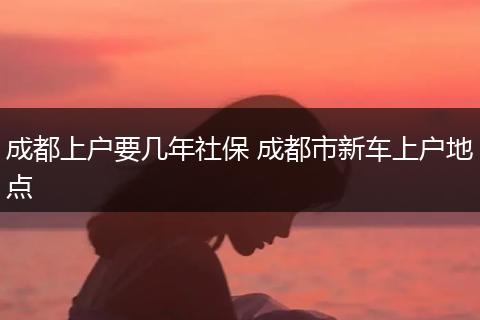 成都上户要几年社保 成都市新车上户地点